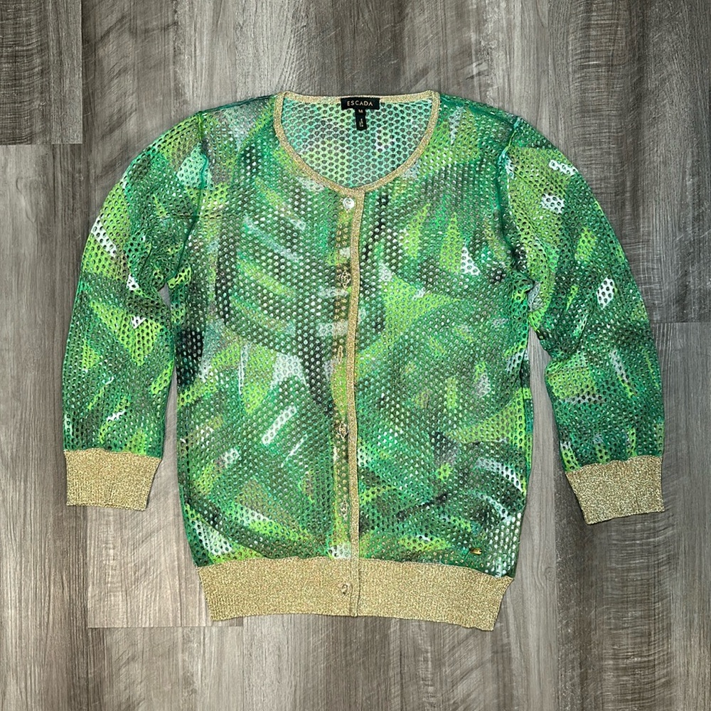 Escada Mesh Button Down Top - Medium - image 1